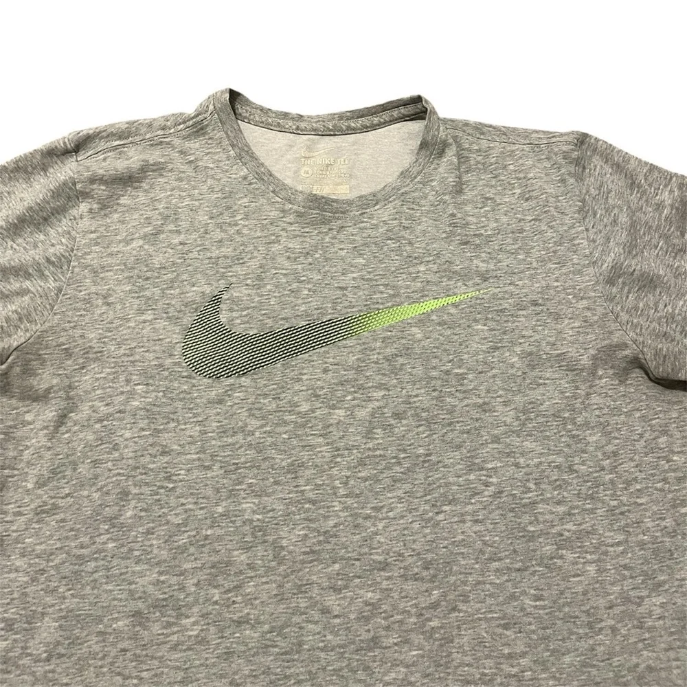 Nike Mens The Nike Tee Dri-Fit T Shirt With Black Green Logo